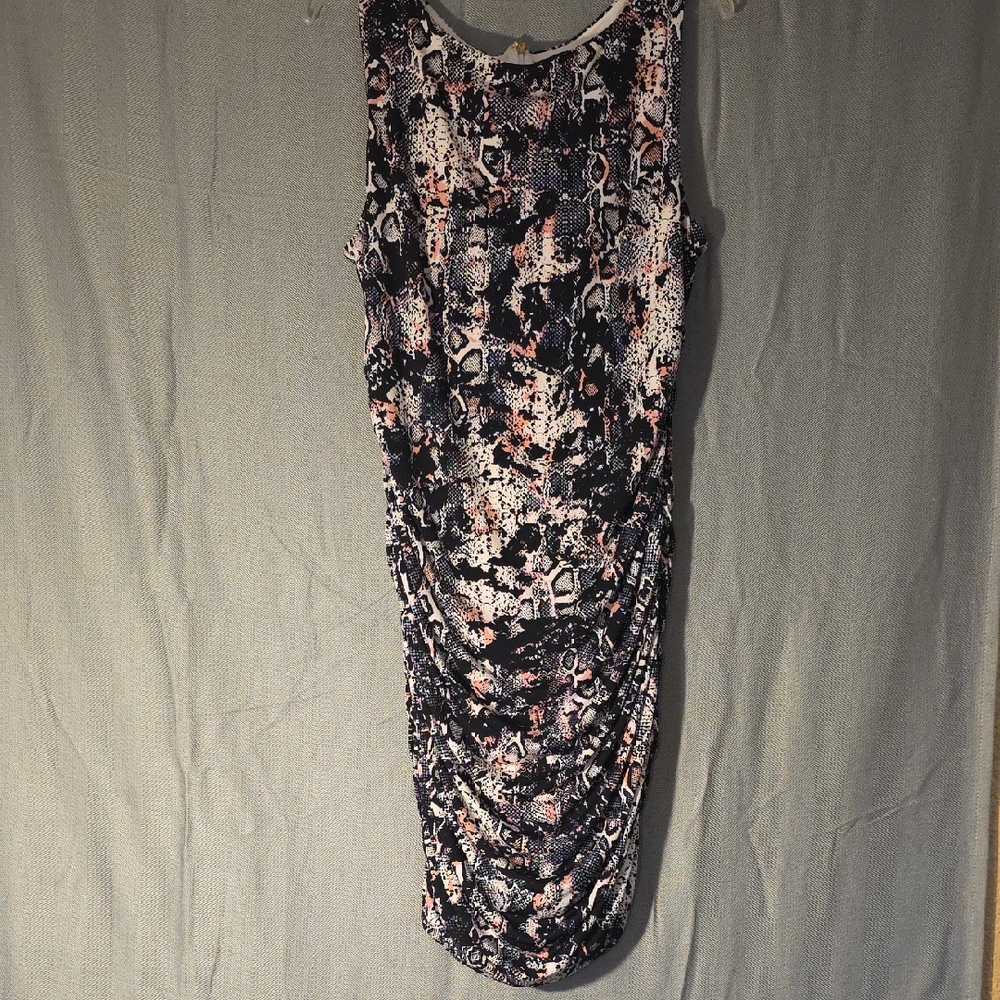Thalia Sodi Black and White Bodycon Midi Dress